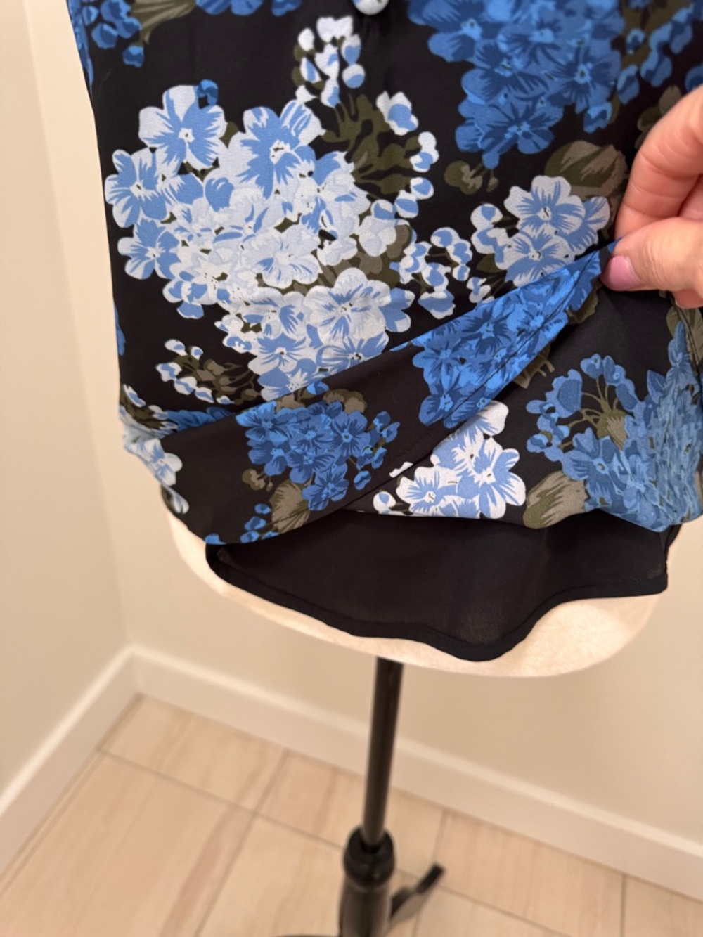 Ricki's Black Camisole with Blue Floral Print - Picture 6 of 10
